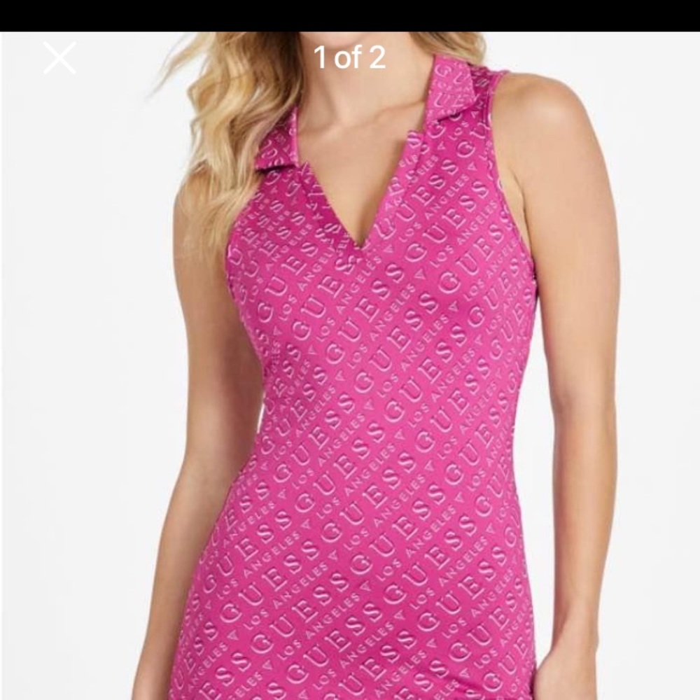 Guess Pink Monogrammed Dress size L